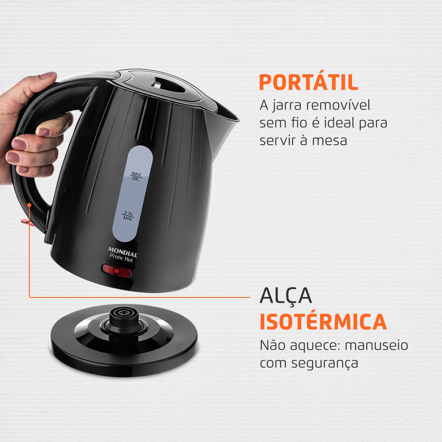 Chaleira Eletrica Mondial Pratic Hot 1200w 1 Litro Ce-07 110V Chaleira Eletrica Mondial Pratic Hot 1200w 1 Litro Ce-07 110V